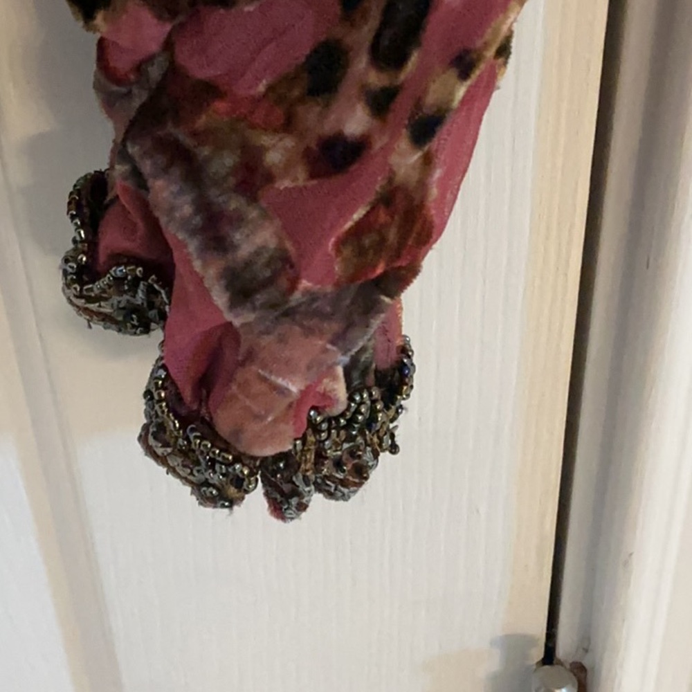 Alberto Makali Multicolor Mixed-Print Velvet-Trim & Beaded Jacket - Picture 4 of 15